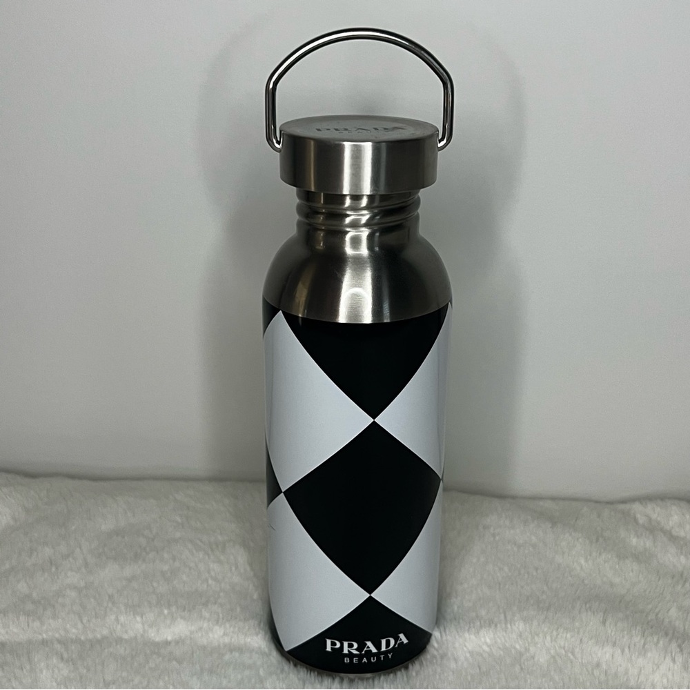Prada Beauty Black and White Stainless Steel Water Bottle